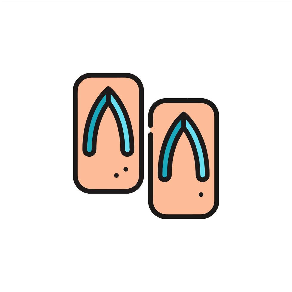 Two flip flops with blue and green handles vector