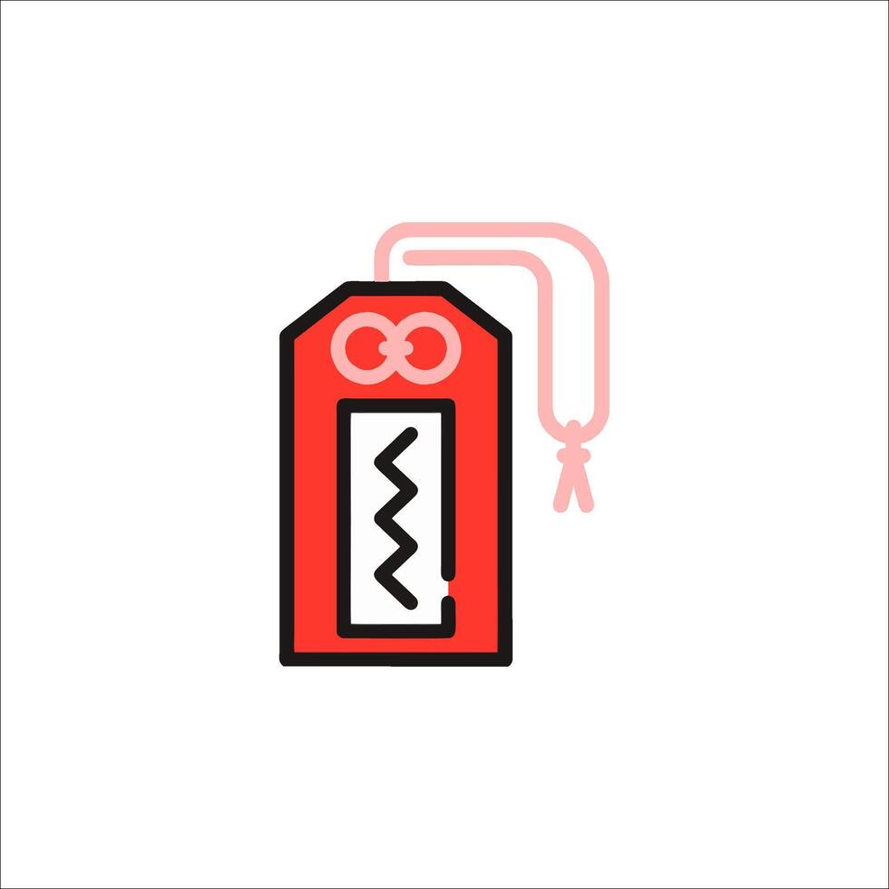 A red and black label with a knife on it vector