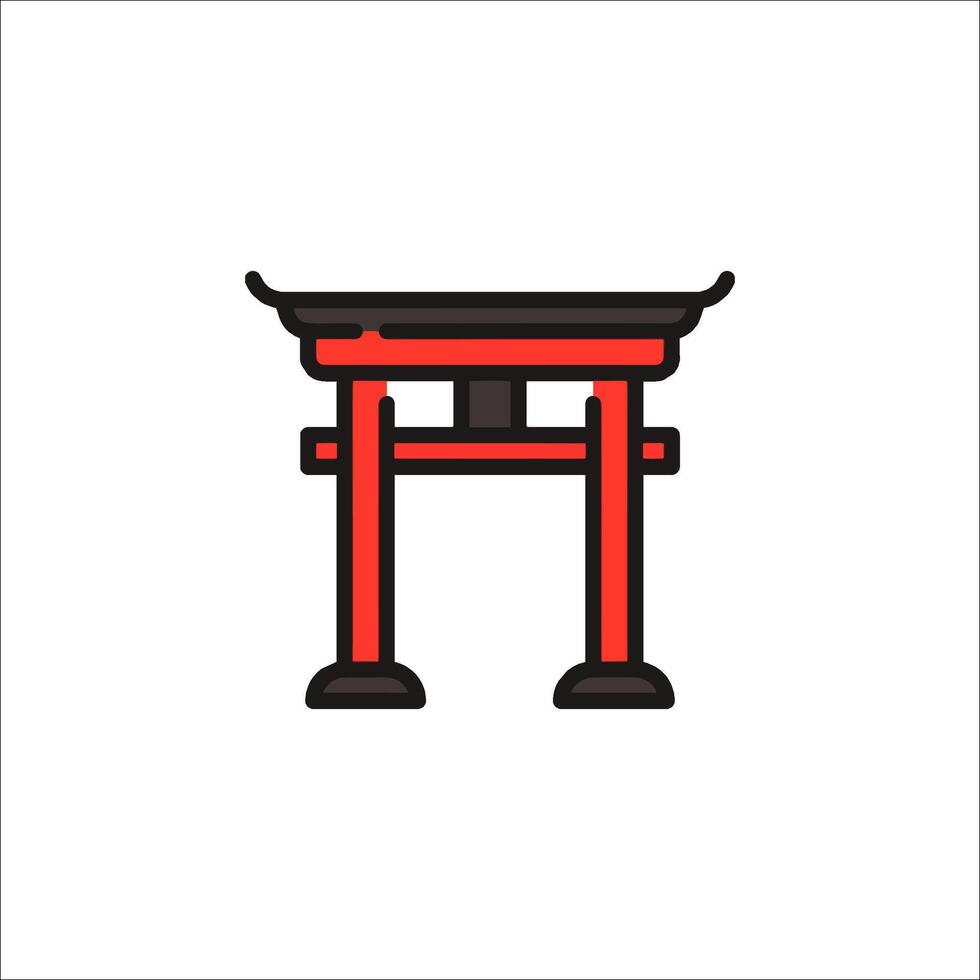 A red tori gate on a white background vector