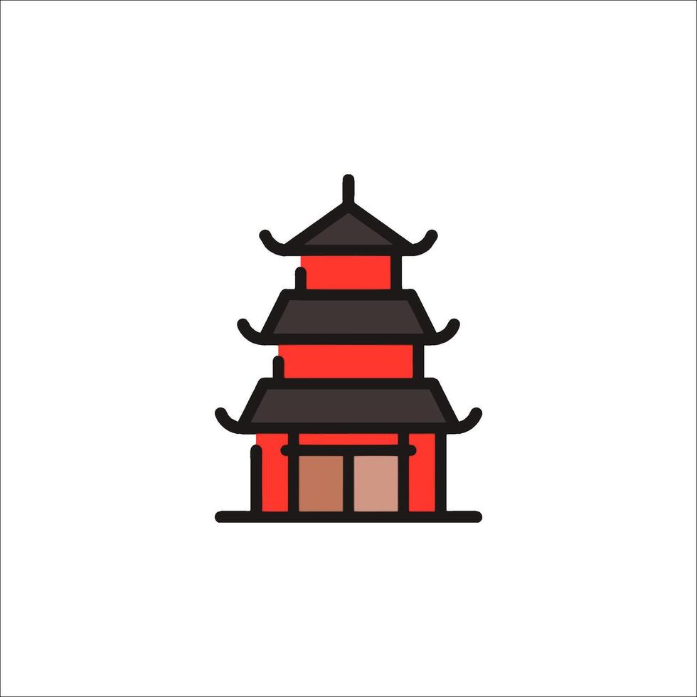 A chinese pagoda icon on a white background vector