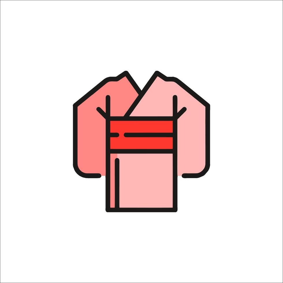 A pink kimono on a white background vector