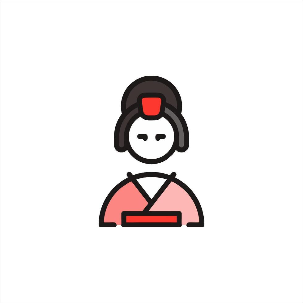 Geisha girl icon illustration vector