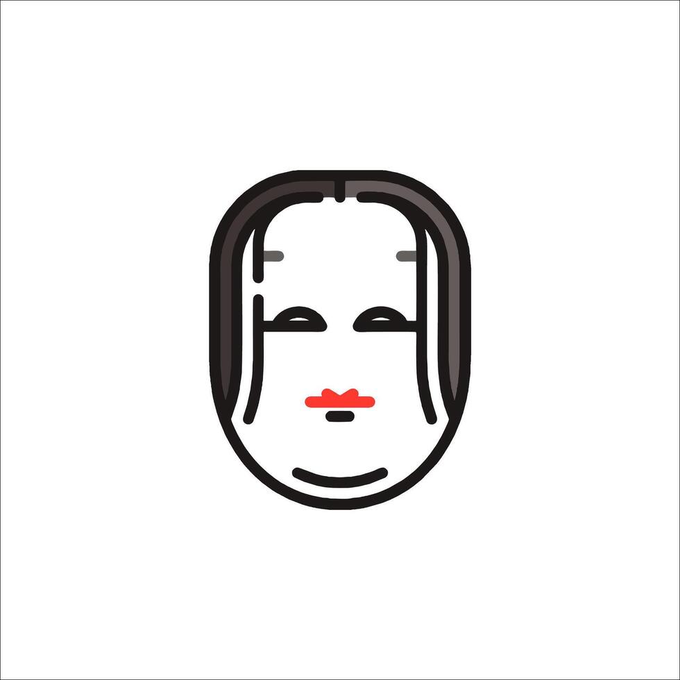 A woman's face with red lipstick on it vector
