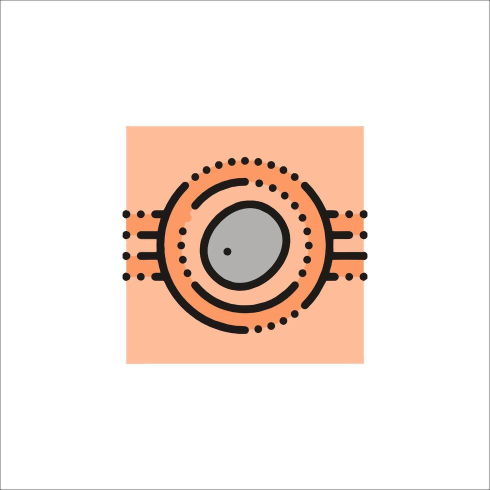 A circle with a dot in the middle on a white background vector
