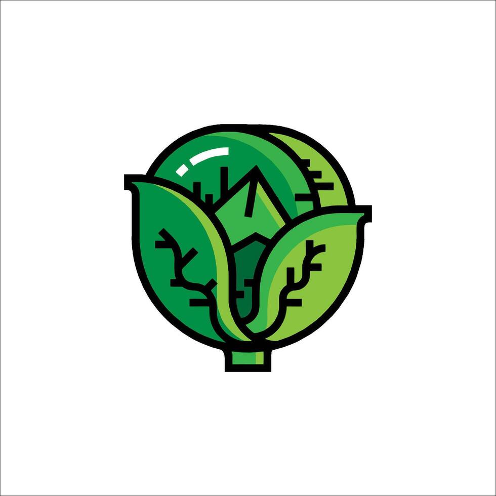 A green leaf logo with a mountain in the background vector