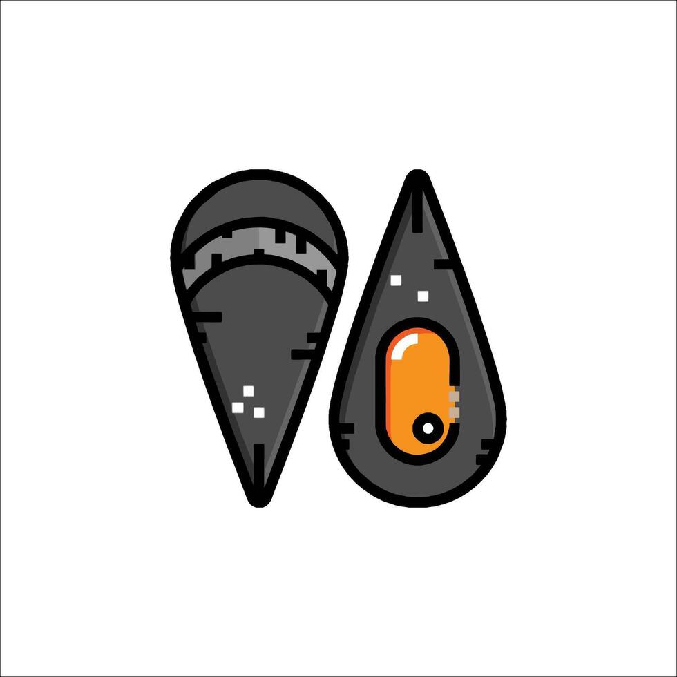 A black and orange squid with a black eye vector