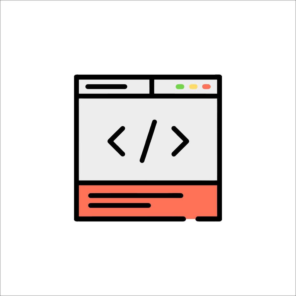 un computadora pantalla con un código símbolo en eso vector