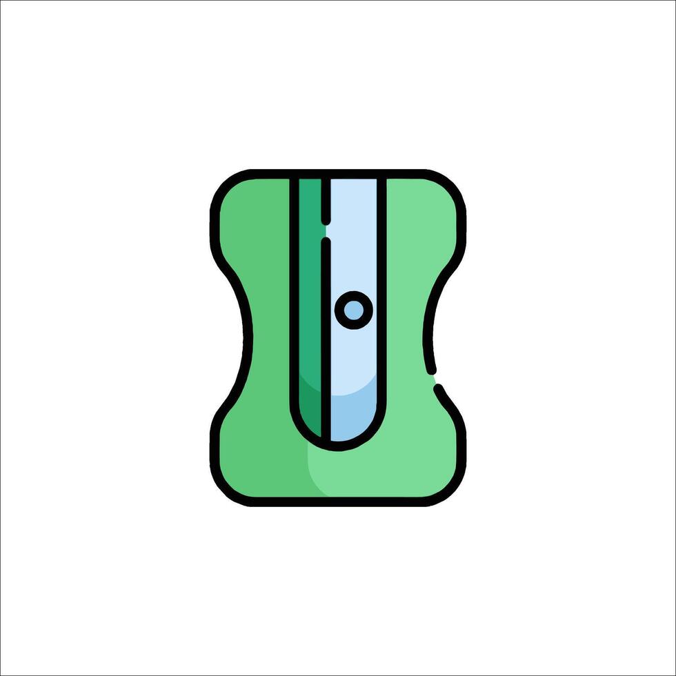 A green and white paper cutter icon vector