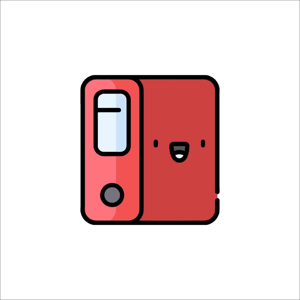 A red folder with a smiley face on it vector