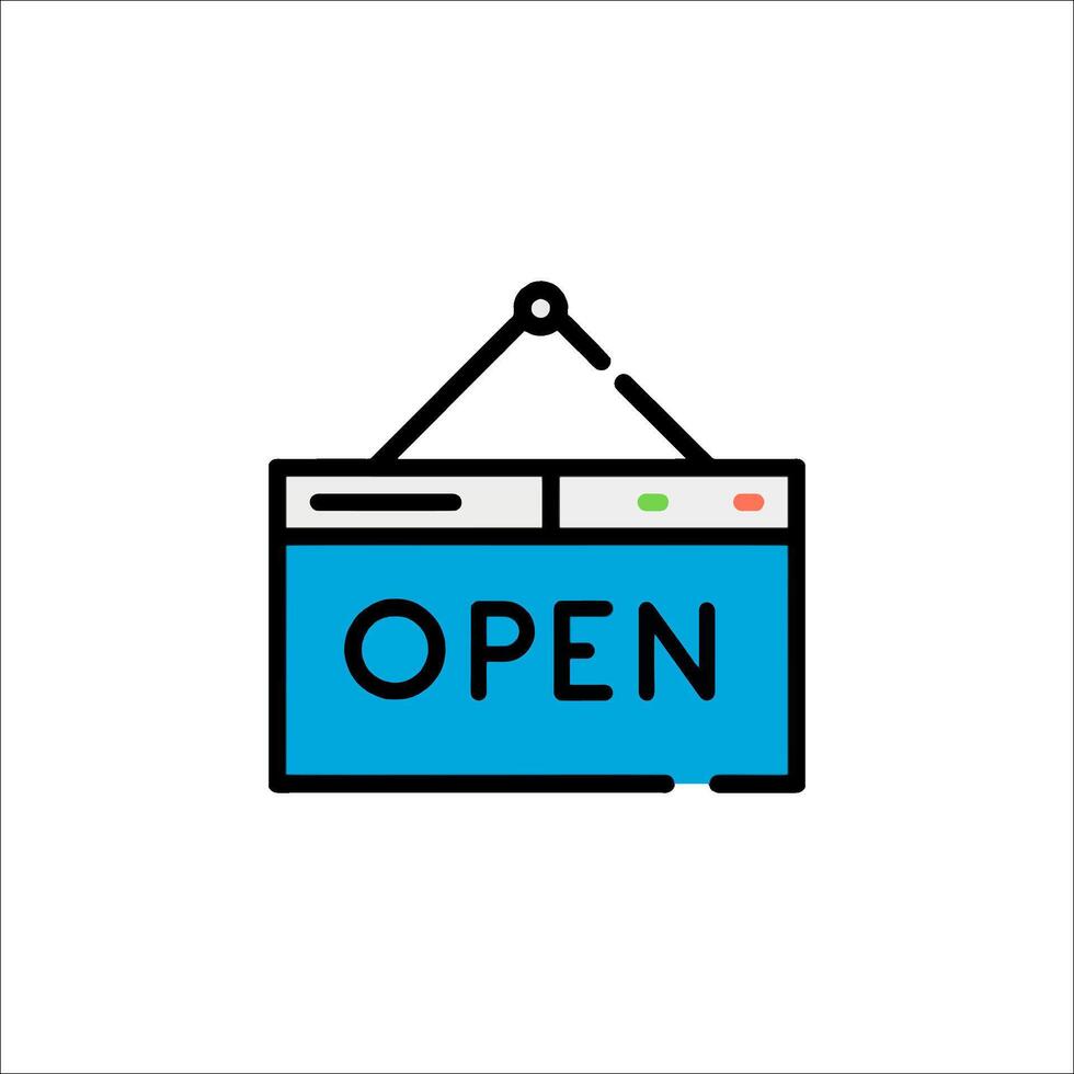 Open sign icon illustration vector