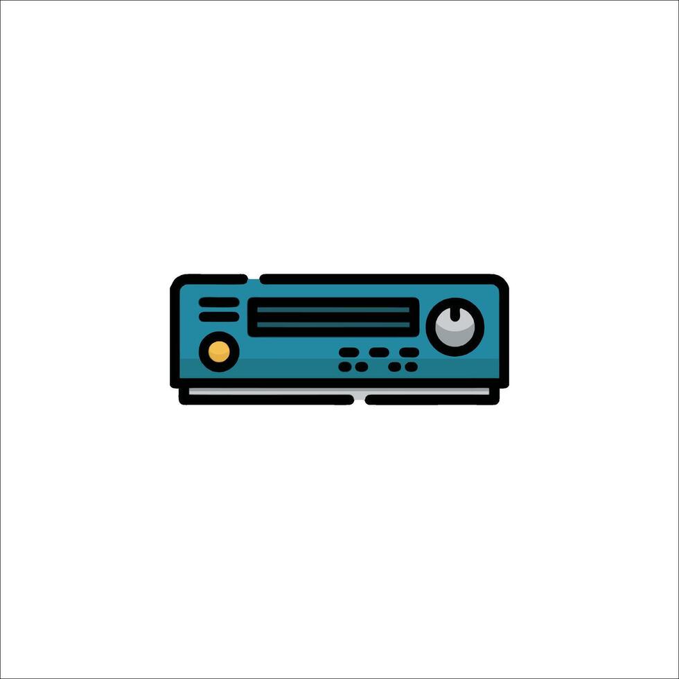 A blue and yellow stereo player icon on a white background vector