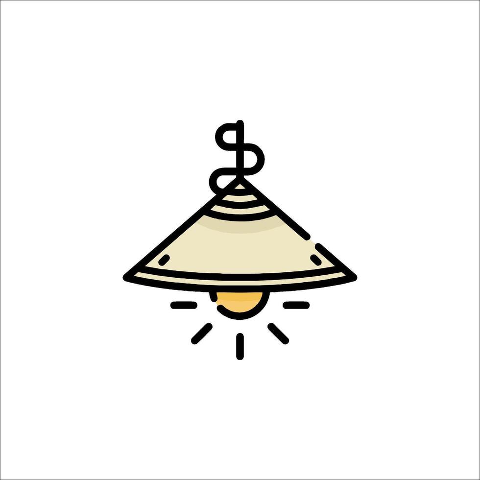 A bell hanging from a light bulb icon vector