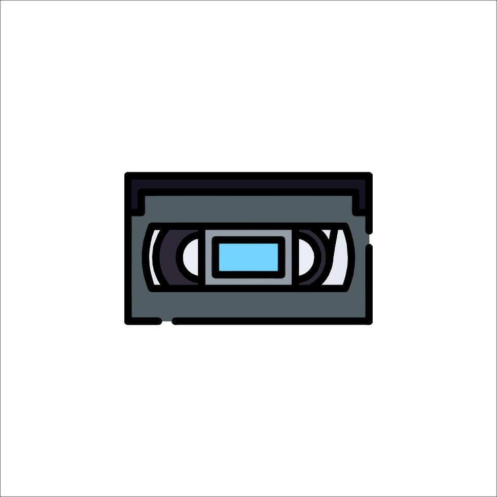 An old cassette icon on a white background vector