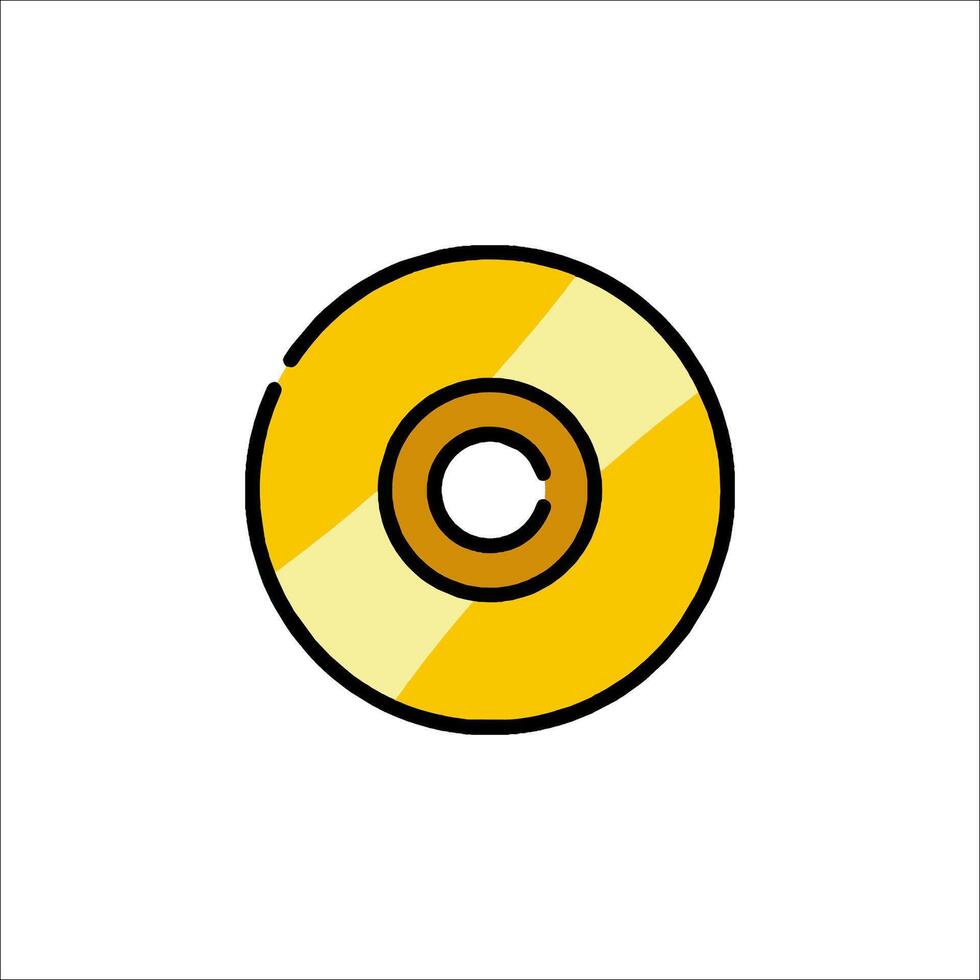 A yellow disk icon on a white background vector