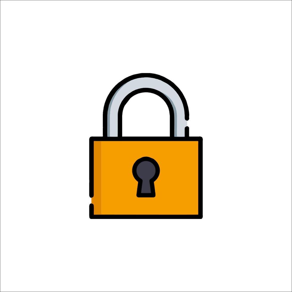 A lock icon with a keyhole vector