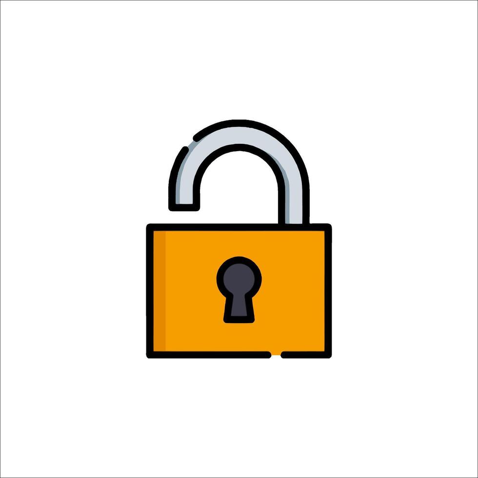 A lock icon with a keyhole vector