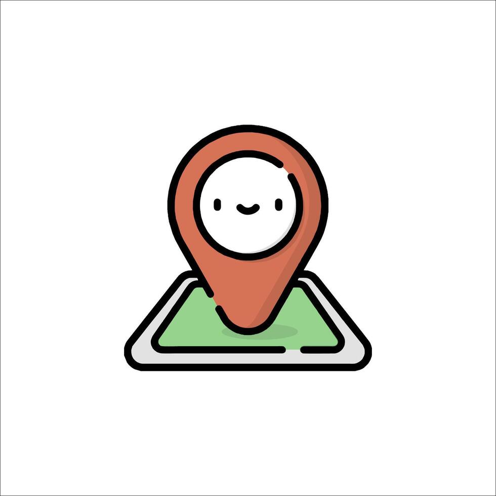 A location marker with a smiley face on it vector