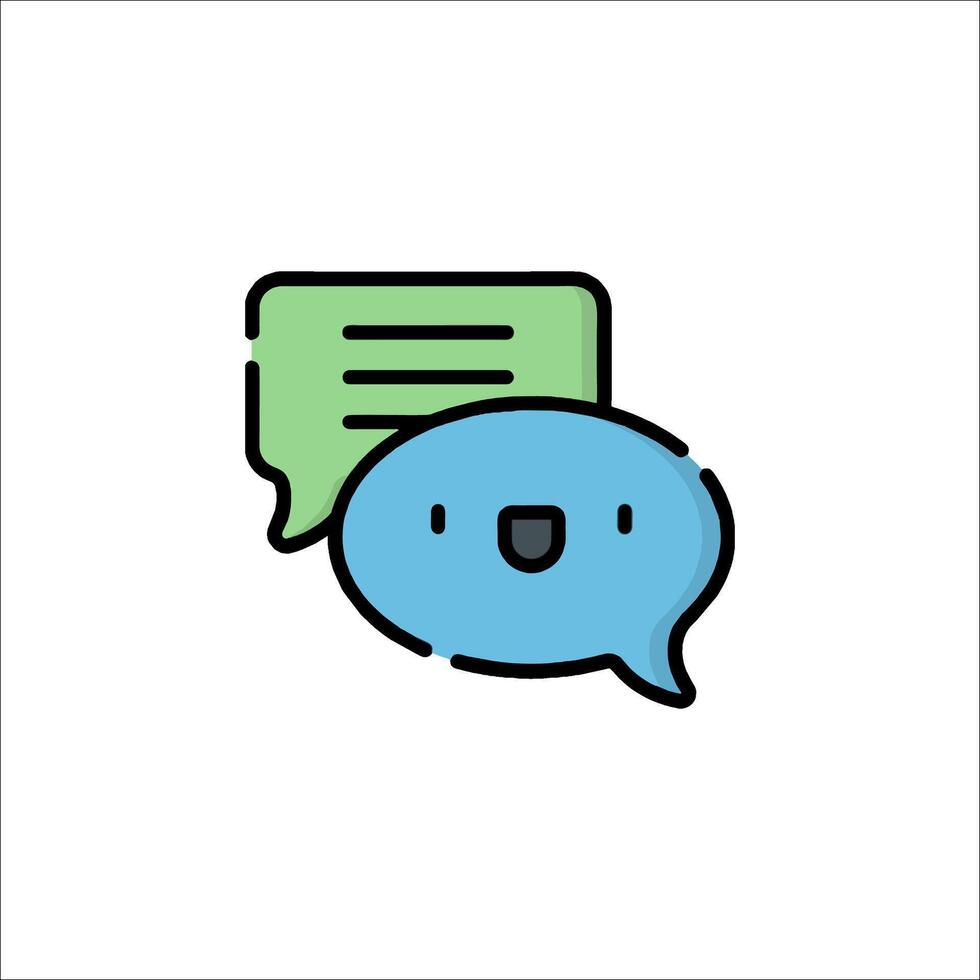 A cartoon speech bubble with a smiley face vector