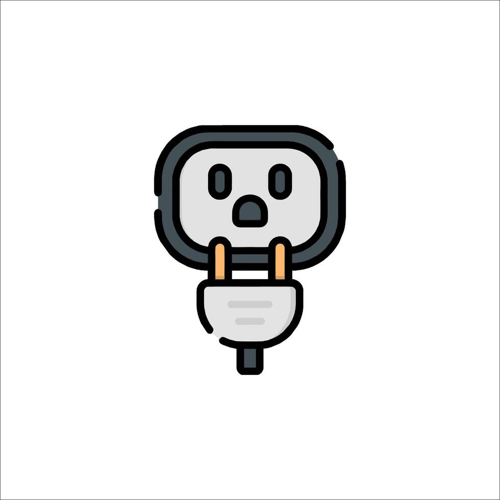 A plug icon with a face on it vector