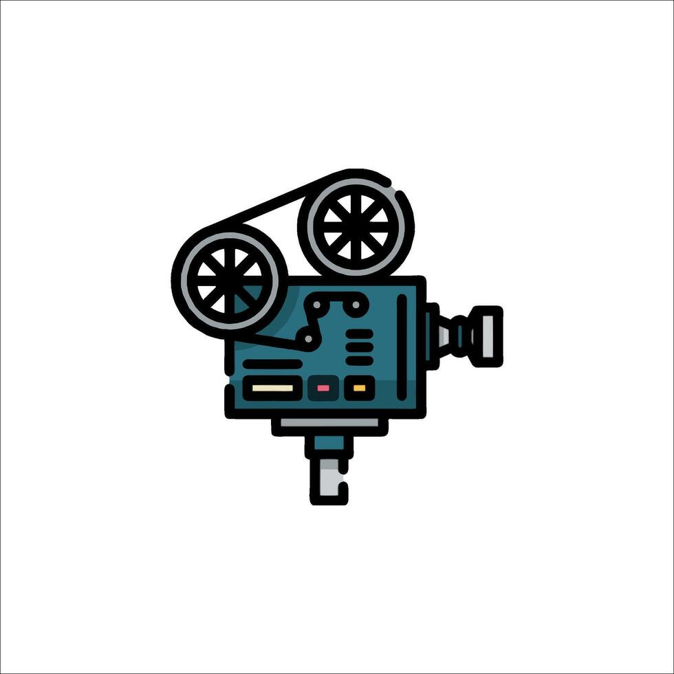 A movie camera icon on a white background vector