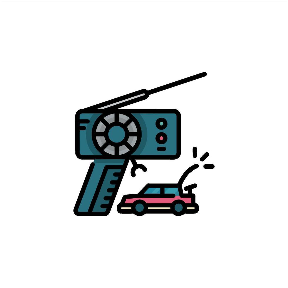 A car and a radio icon on a white background vector
