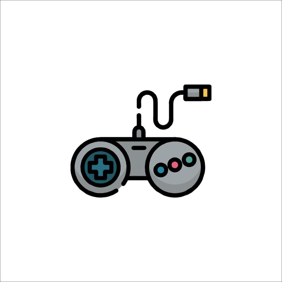 A game controller with a cable connected to it vector