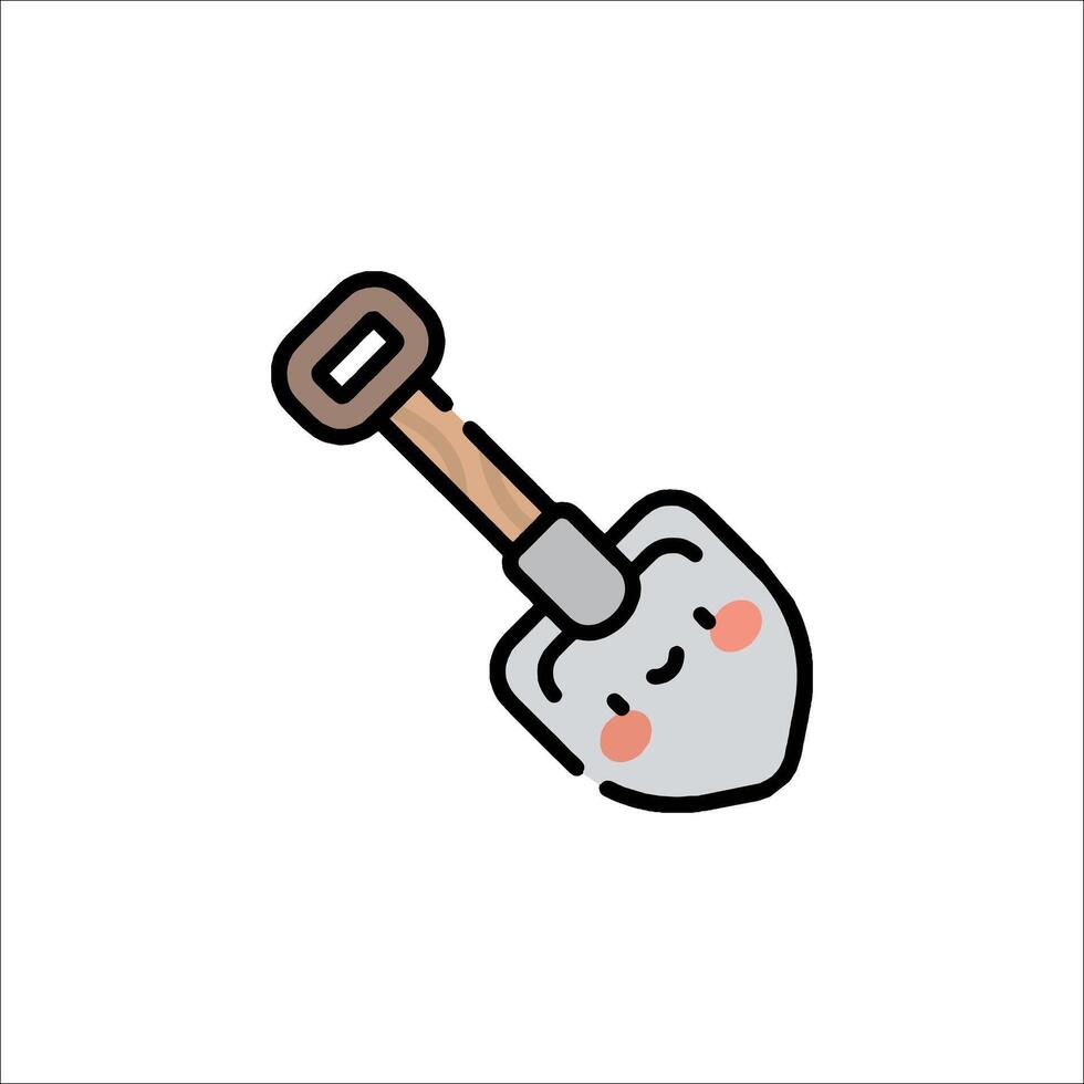 A cartoon shovel with a face on it vector