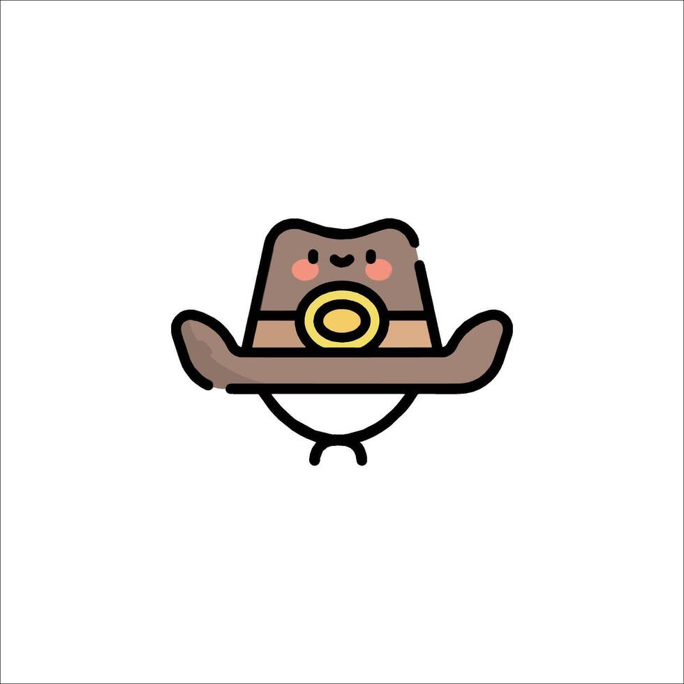A cartoon cowboy hat with a brown belt vector