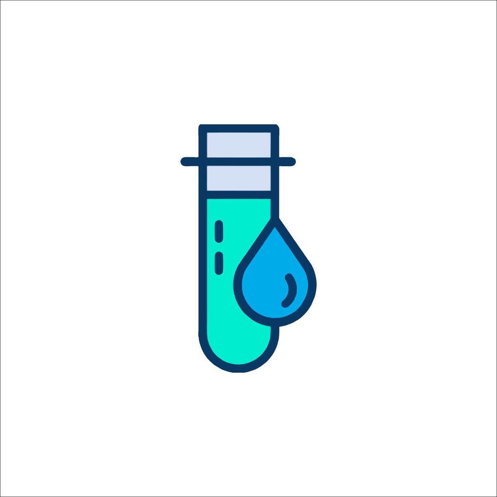 A test tube with a drop of liquid in it vector