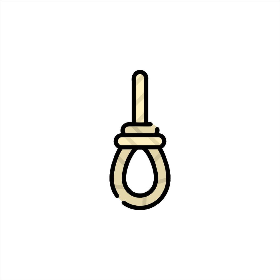 A rope hanging from a hook icon vector