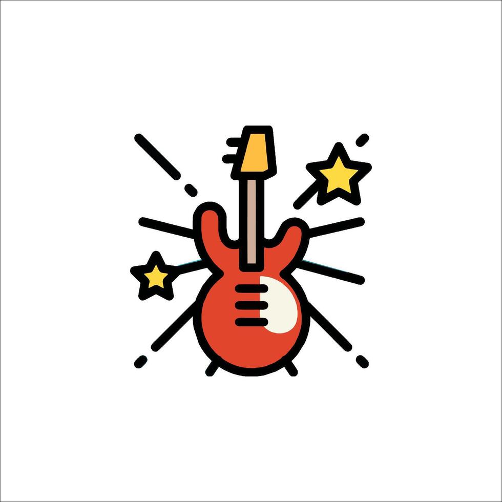Rock guitar icon illustration vector