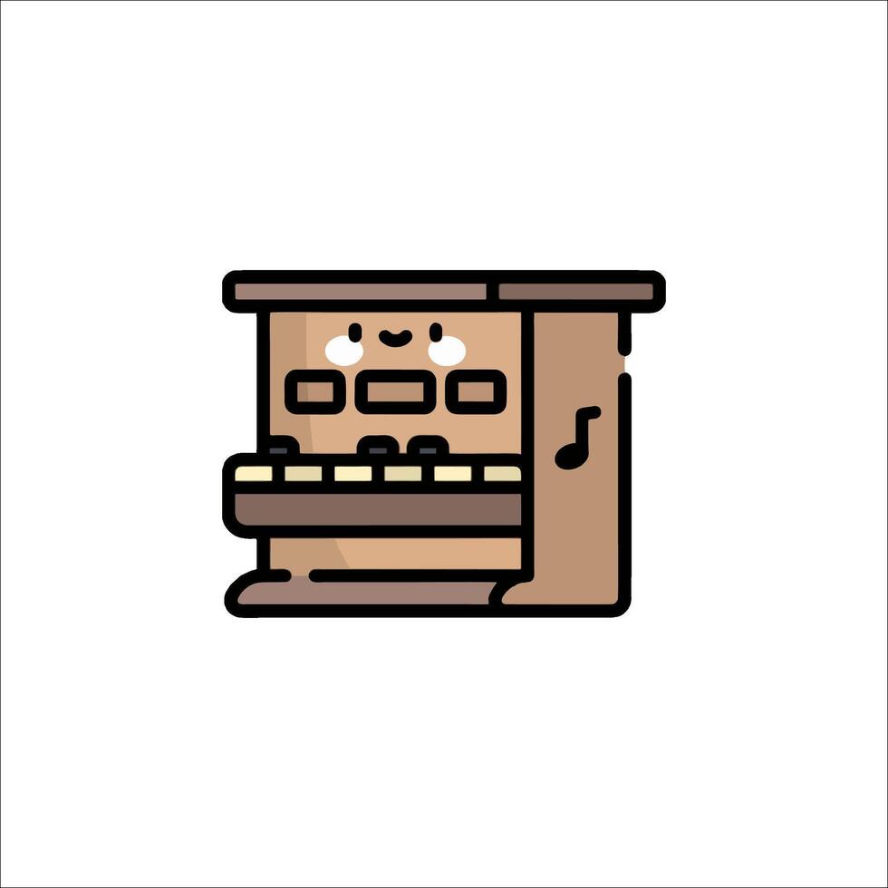 A piano icon with a note on it vector