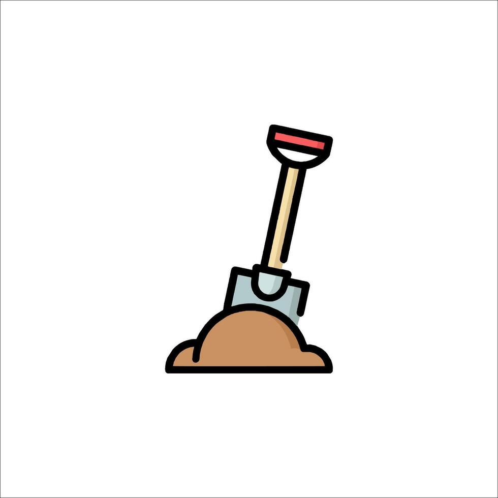 A shovel and shovel icon on a white background vector