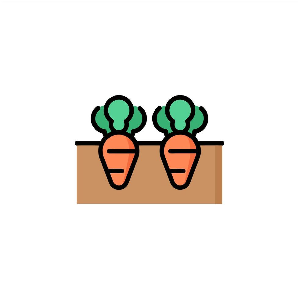 Carrots in the ground icon illustration vector