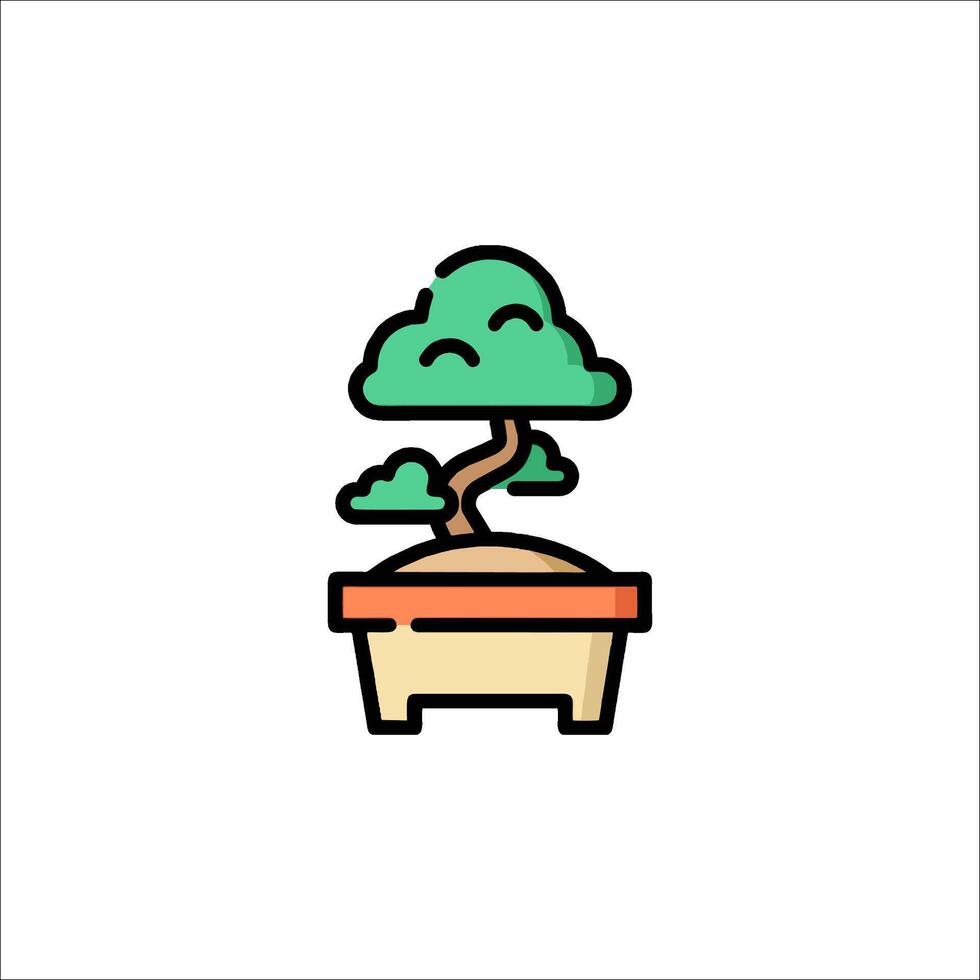 Bonsai tree icon illustration vector