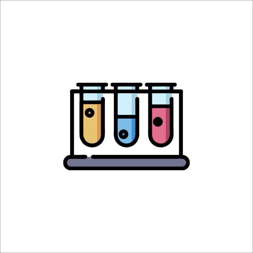 A test tube with three different colors in it vector