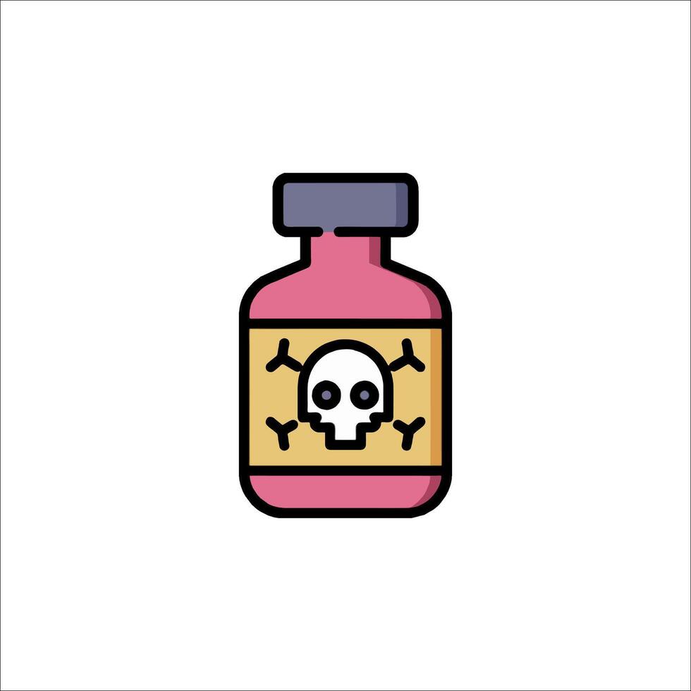 A bottle with a skull and bones inside vector