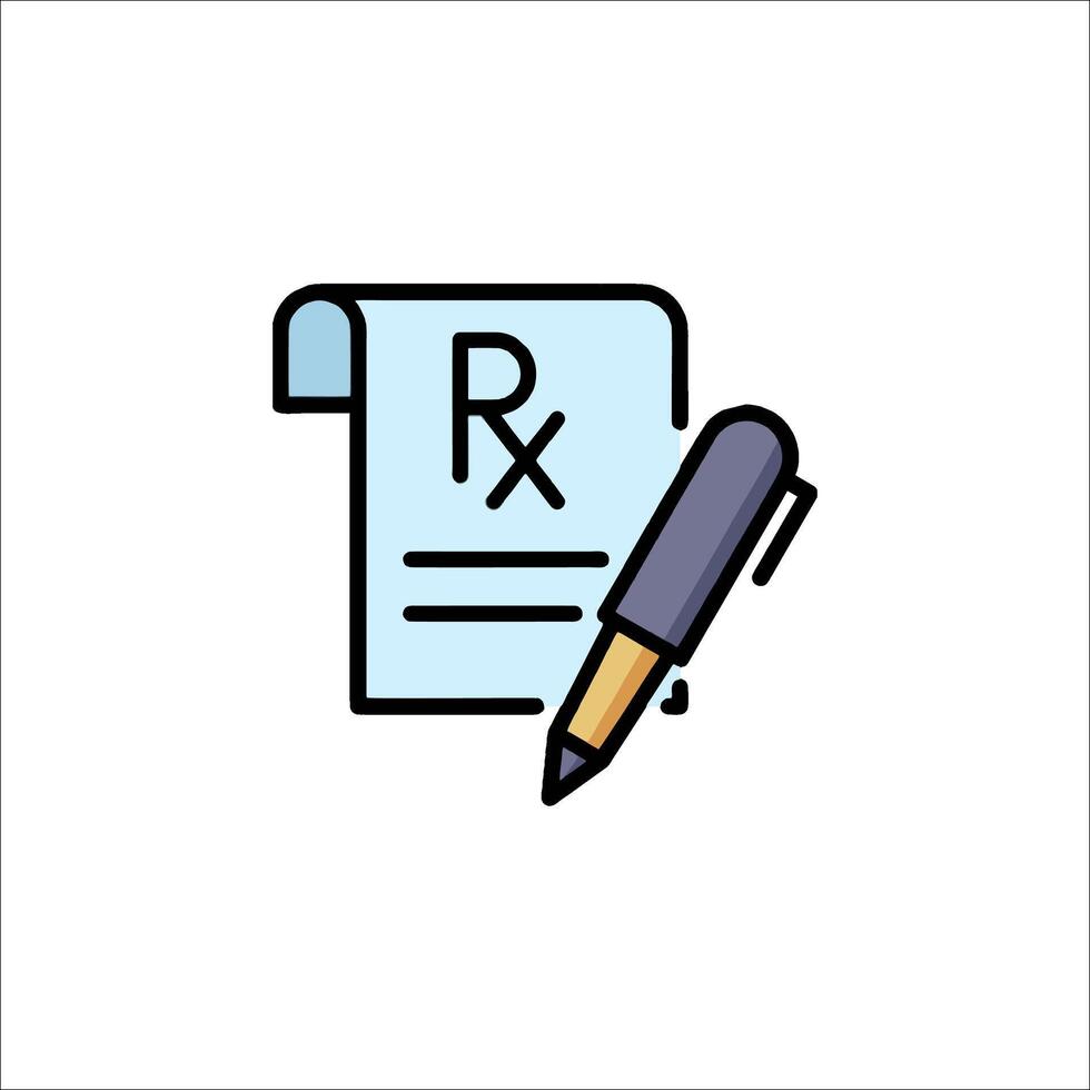 A pen and paper with a prescription on it vector