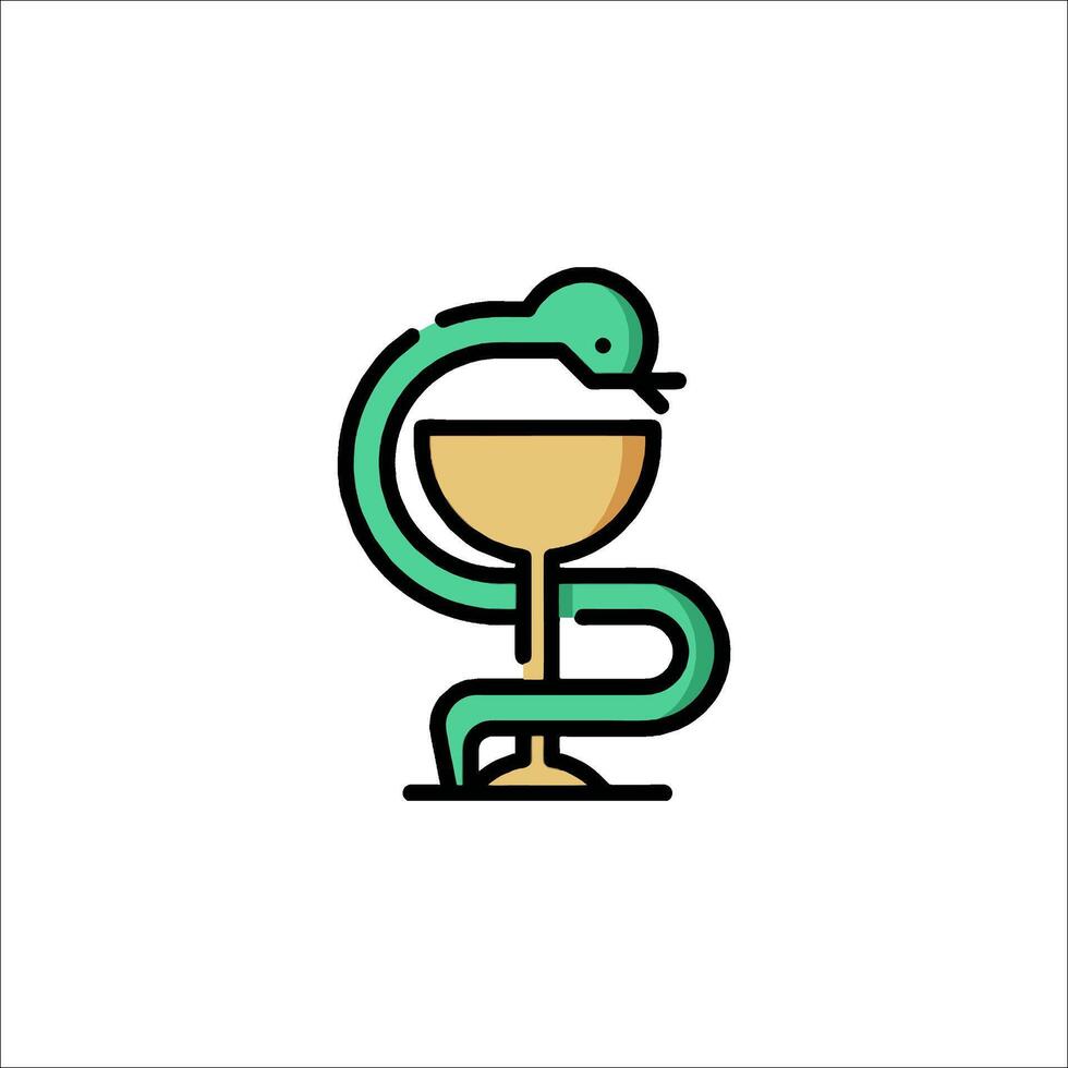 A snake is sitting on a glass of wine vector