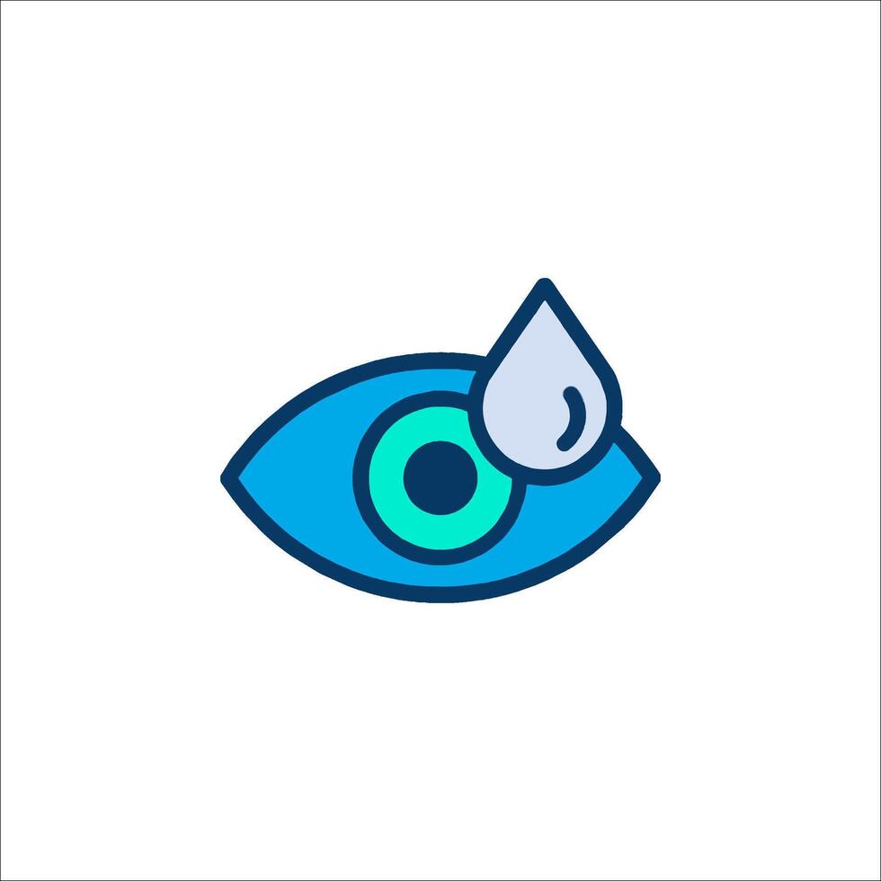 An eye with a drop of water on it vector