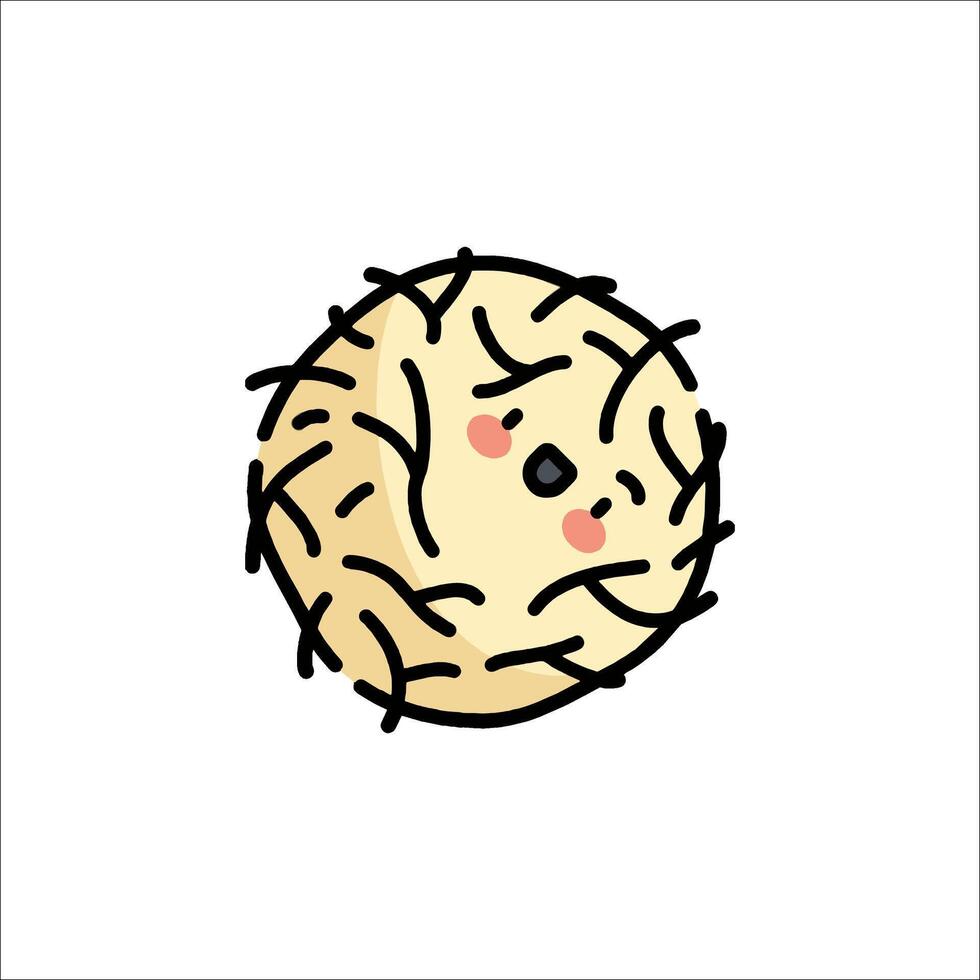 A cute little hedgehog with a face and a smile vector