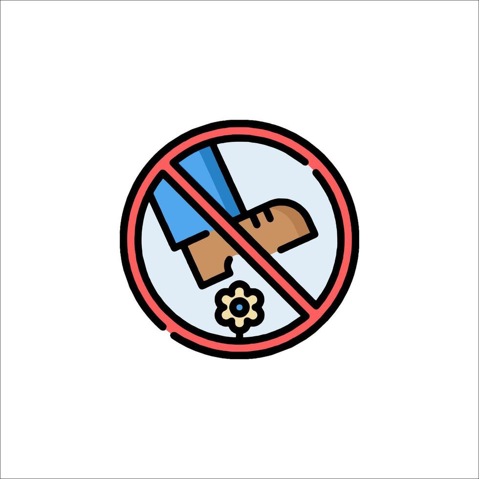 No shoes sign icon isolated on white background vector