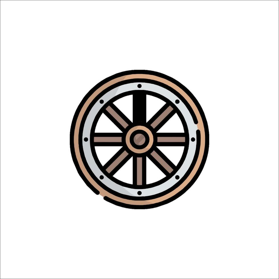 A wheel icon in a flat style vector
