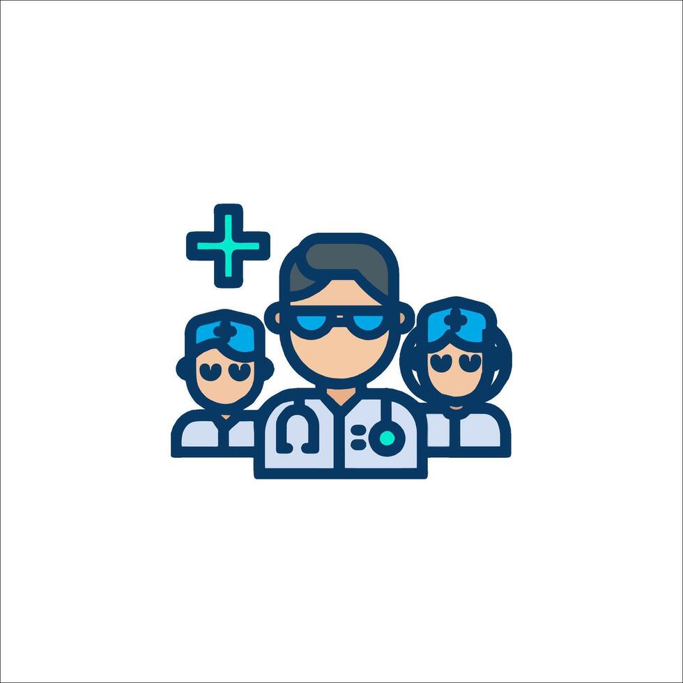 A doctor and a nurse icon vector