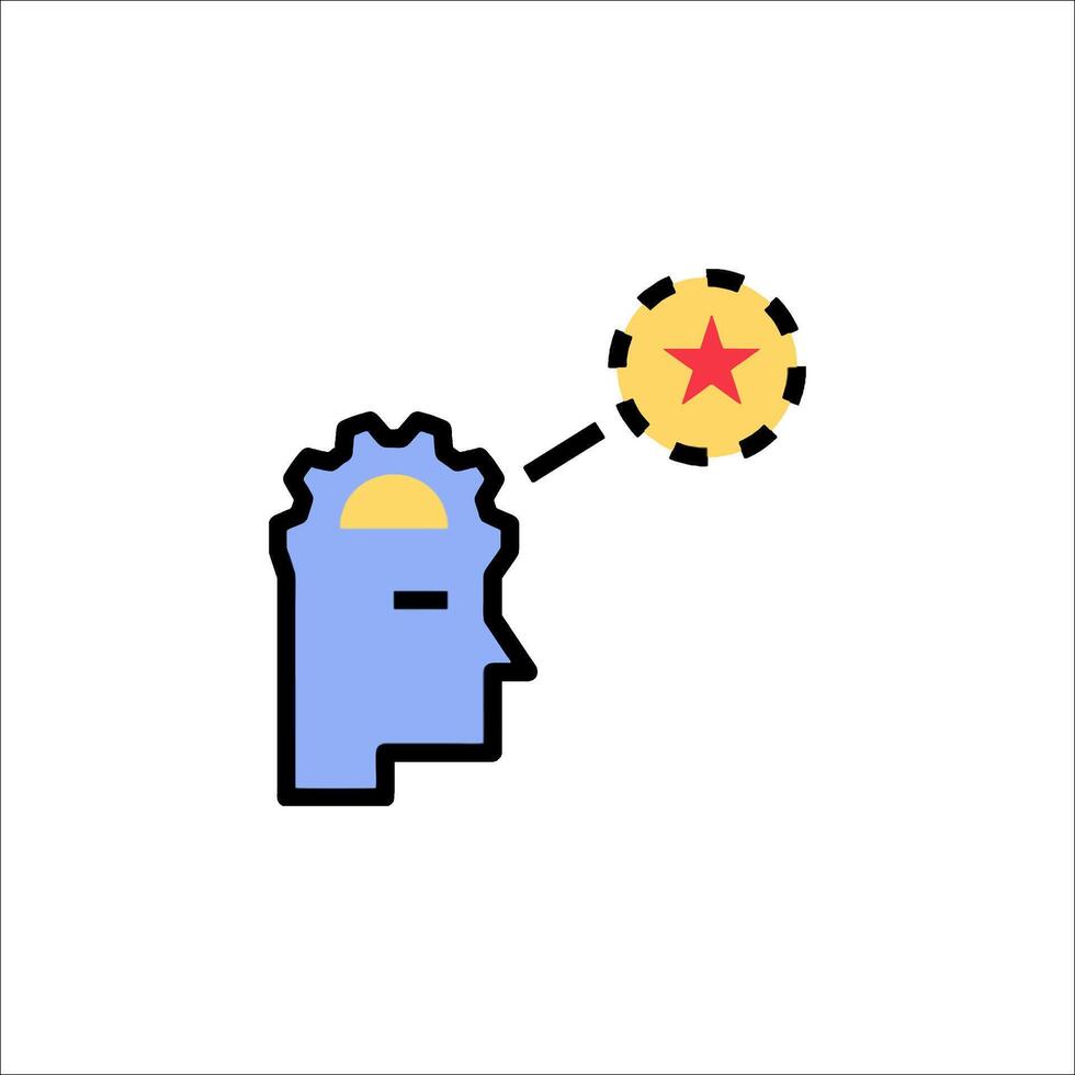 A person with a star on their head and a brain vector