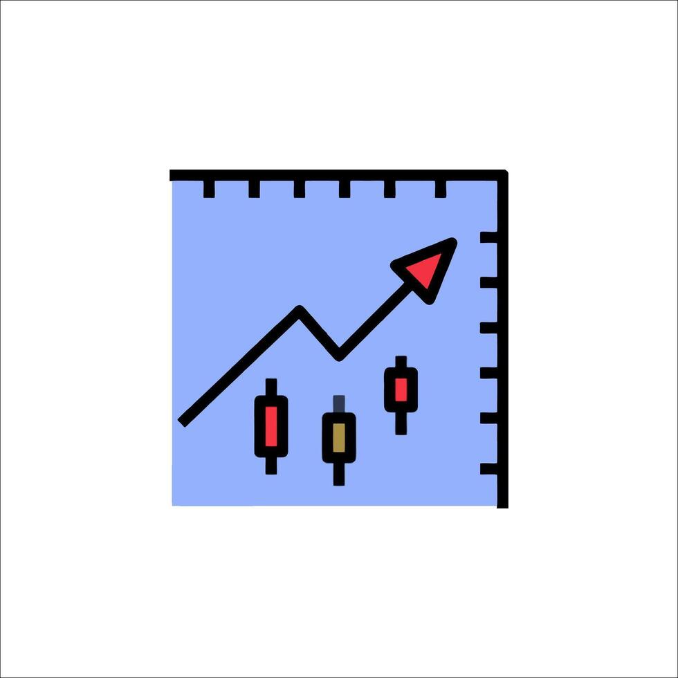 An icon of a chart with arrows and a red arrow vector
