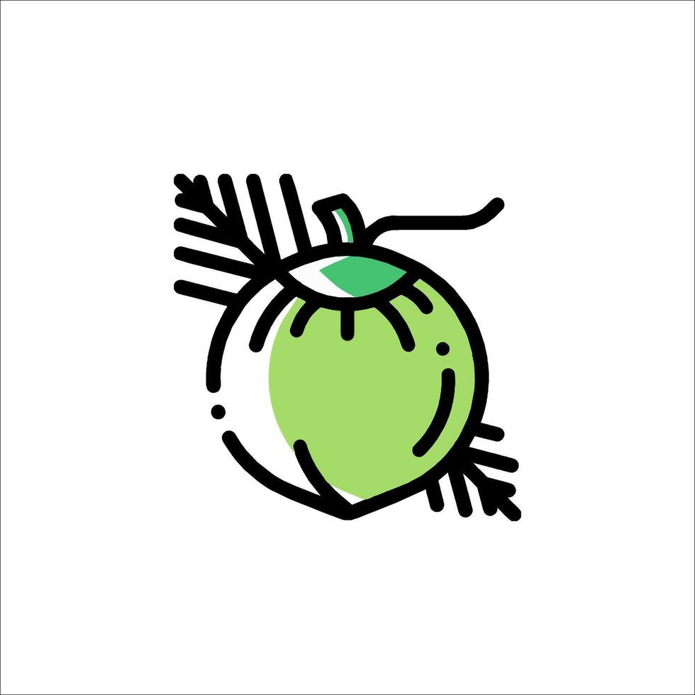 Coconut fruit icon illustration vector