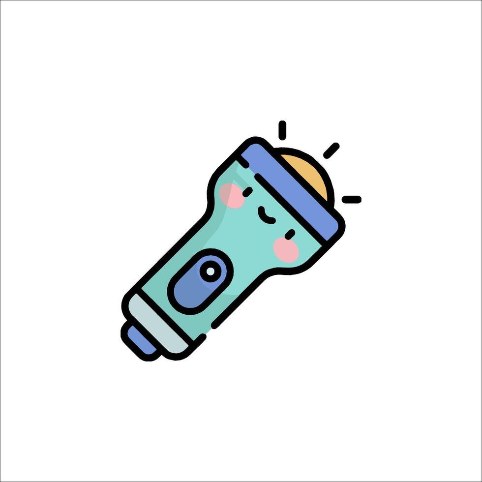 A cartoon light bulb with a smiley face vector