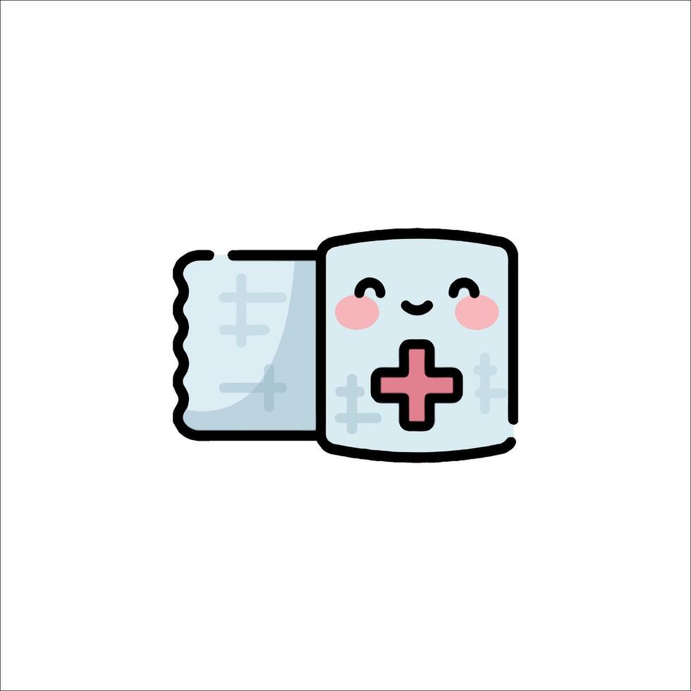 A cartoon character holding a first aid kit vector
