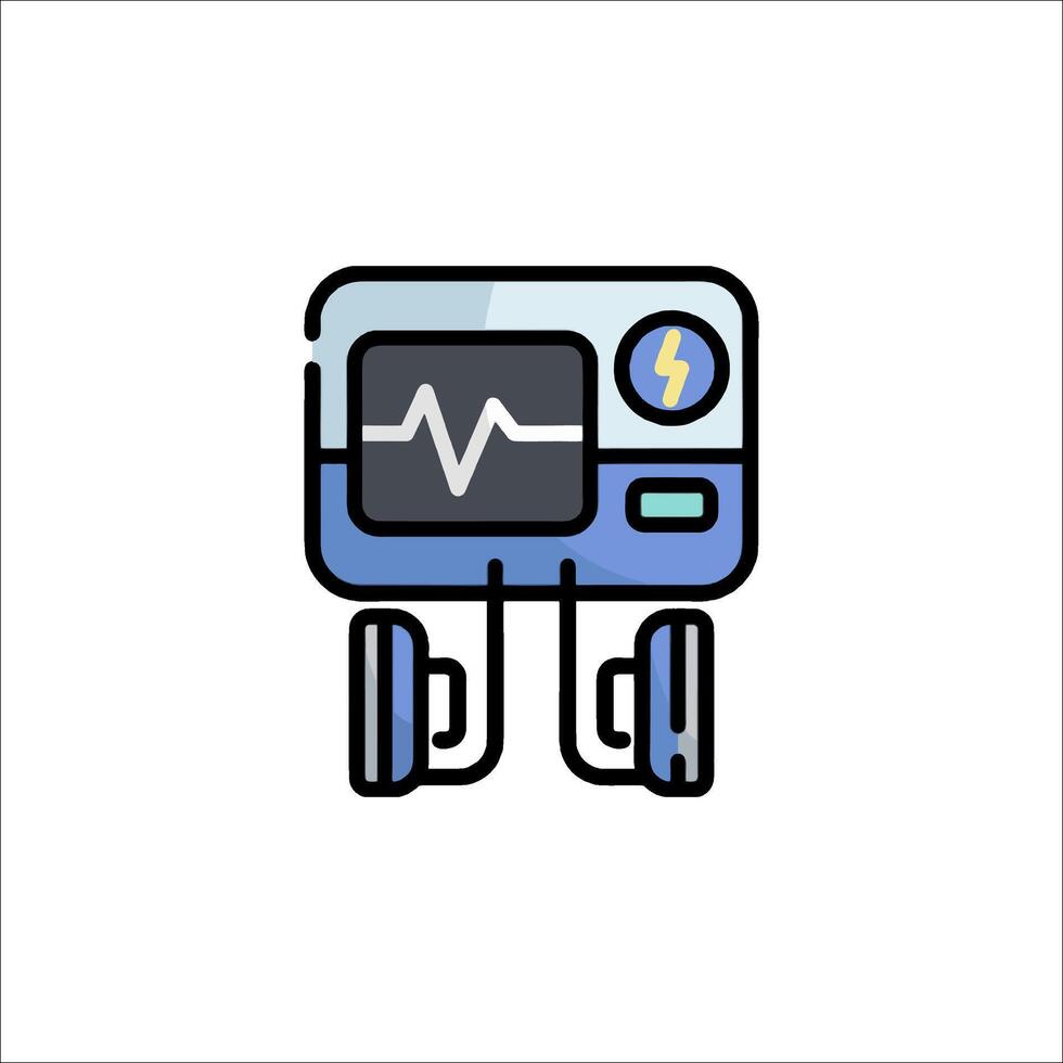 A medical device with an ecg on it vector